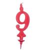 FL34381-9Č Svíčka se stojánkem číslice 9 v.11cm (červená)-1